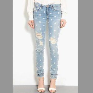 EDYSON Sloan Skinny Jeans 27 White Polka Dot